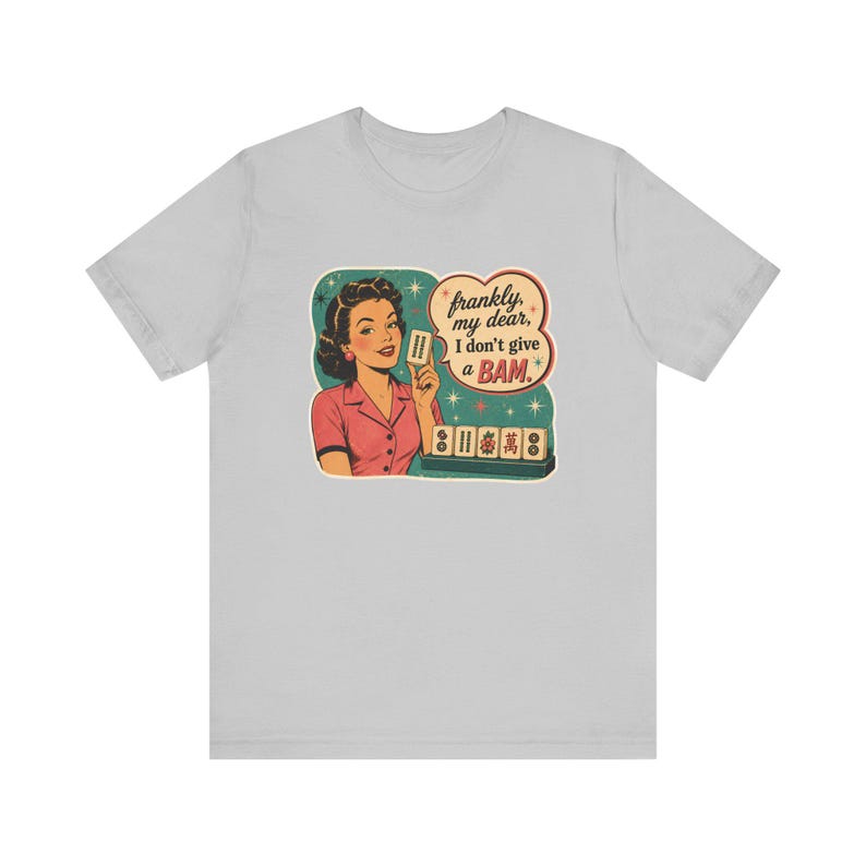 Mahjong Player Tshirt I Don’t Give a BAM Shirt, Mahjong Gift for Women, Retro Mahjong Tee, Mahjong Mom Shirt, Coffee Mahjong Game Night Tee image 6