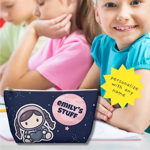 Personalized Astronaut Pencil Case Travel Bag Makeup Accessory Gift