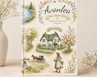 Personalized Anne of Green Gables Journal | Avonlea Map Hardcover Notebook | Cottagecore Book Lover Gift | Kindred Spirits Literary Journal