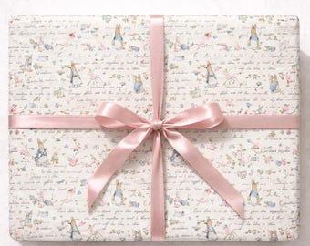 Peter Rabbit Wrapping Paper, Beatrix Potter Gift Wrap for Easter, Baby Shower, Birthdays, Classic Storybook Theme