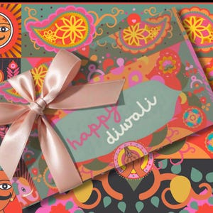 Diwali Gift Wrap: Bollywood Rangoli Wrapping Paper for Festival of Lights Party