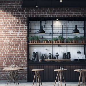 Coffee Shop | Backdrop | Zoom Virtual Backgrounds | Office Background | Microsoft Teams | Facebook | WebEx | Skype | Google Meet | Print