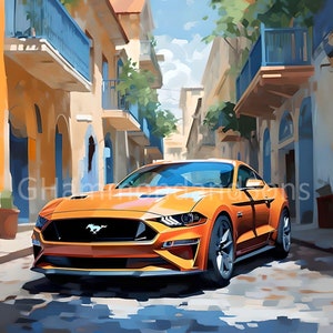 Ford Mustang art digital print - A3 portrait - PNG file - Digital download