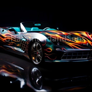 Corvette Stingray car art digital print - A3 landscape - PNG file - Digital download