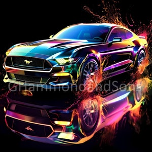 Ford Mustang kunst digitale print - A3 staand - PNG-bestand - Digitale download