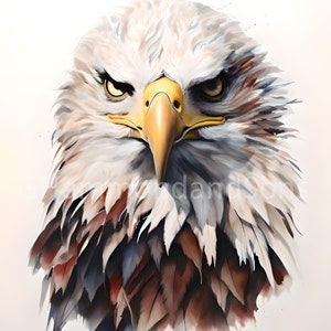 Great Eagle Portrait, Watercolour Art Print, Digital Download A3 PNG - Ideal for Bird Lovers and Art Enthusiasts