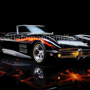 Corvette Stingray car art digital print - A3 landscape - PNG file - Digital download