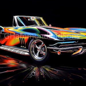 Corvette Stingray car art digital print - A3 landscape - PNG file - Digital download