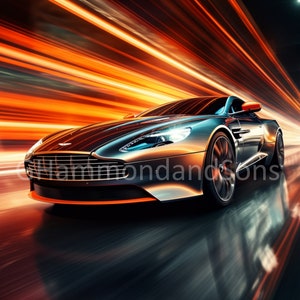 Aston Martin car art digital print - A3 portrait - PNG file - Digital download