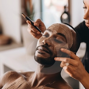 Male Facial, Esthetician, Diverse Beauty Stock Photos, Stock Photo Bundle, Stock Photos, Black Models, Black Stock Photos, Social