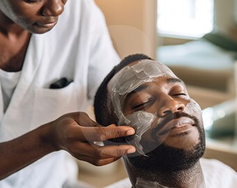 Male Facial, Esthetician, Diverse Beauty Stock Photos, Stock Photo Bundle, Stock Photos, Black Models, Black Stock Photos, Social