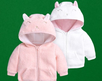Baby Fleece Jacket with Bunny Ears - Cozy Bear Coat for Toddlers, Warm Winter Outerwear in Children's Animal Fashion, Hooded Baby Jacket