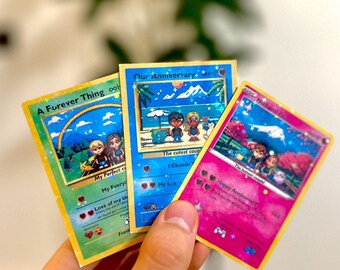 Carta anniversario Pokémon personalizzabile, carta Pokemon personalizzata, regalo fidanzato, regalo fidanzata, regalo Pokemon personalizzato