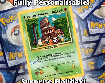 Cadeau surprise carte Pokémon holographique personnalisée pour lui, mariage ou Saint-Valentin. Révéler un cadeau, un cadeau à gratter personnalisé