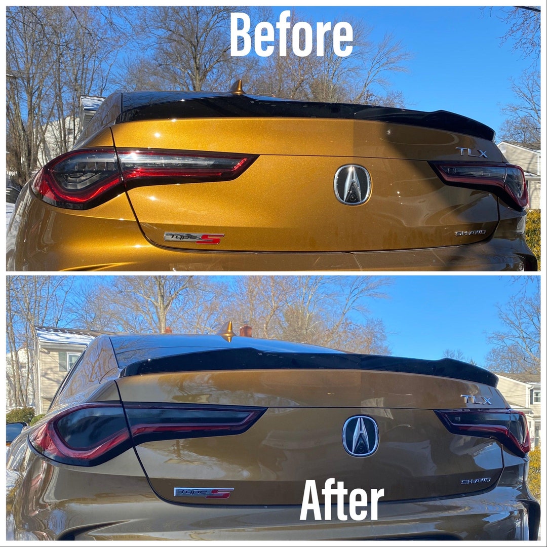 MotorSkinz Smoke Precut Vinyl Tint Overlays For 2021-2025 Acura TLX Rear Reflectors