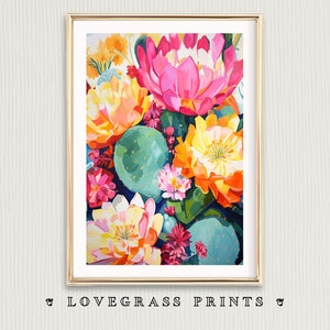 Kaktus Blüte druckbare, mauve rosa Kaktus Wandkunst, Palm Springs Digital Art Print, Southwestern Digital Download für Home Decor
