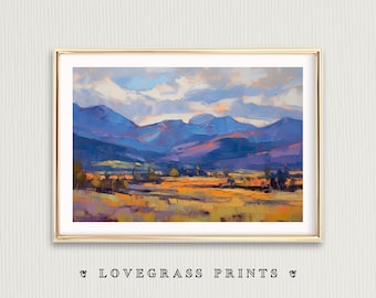 Montana Landscape Printable Wall Art, Big Sky Country Montana Digital Art Print, Scenic Nature Abstract Painting, Nature-Inspired Home Decor