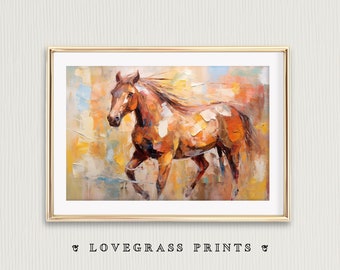 Abstract paard Art Print, afdrukbare paarden kunst aan de muur, paard minnaar cadeau, hippische moderne wand decor, paarden kunst, paard Running Art Prints
