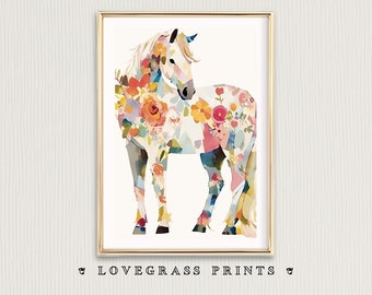 Abstract Horse Print, Horse Printable, Horse Wall Art, Horses Lover Gift, Equestrian Modern Wall Decor, Equine Art, Gift for Horse Rider