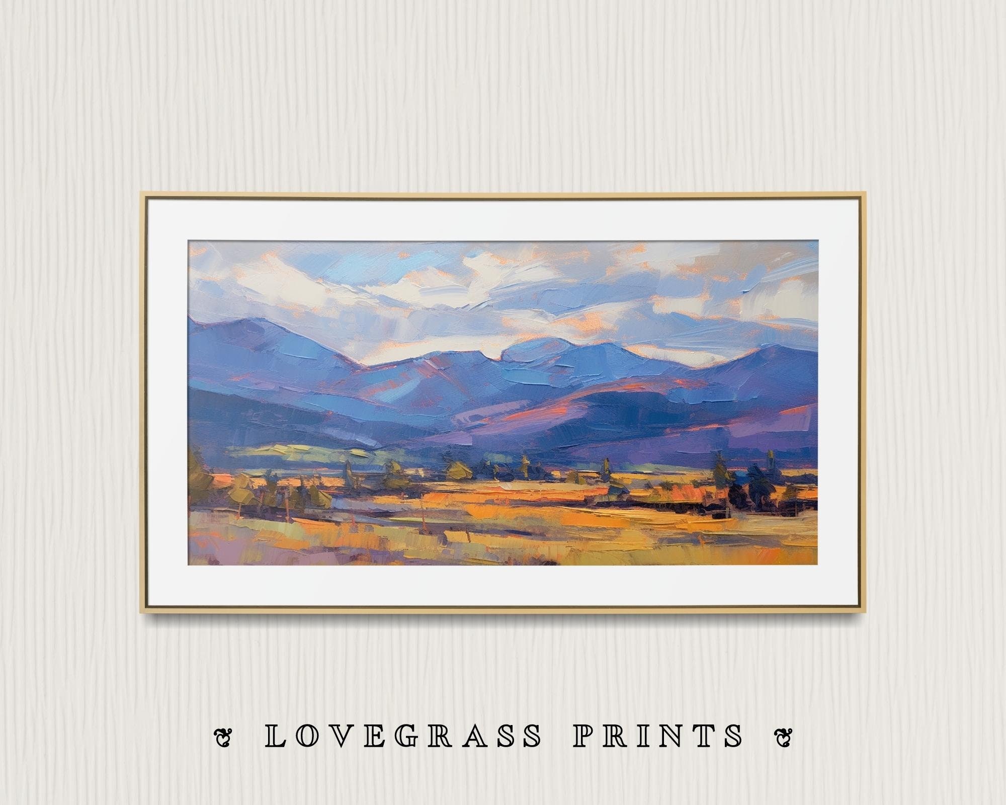 Frame Tv Art Fall, Montana Landscape Printable Wall Art, Scenic Nature Abstract Painting, Tv Wallpaper, Samsung Frame, Nature-Inspired Decor