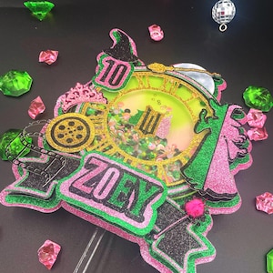 Wicked Themed Cake Topper, Wicked Inspired Birthday, Wicked Themed Shaker Cake Topper, Wicked Movie Birthday Cake Topper, Wicked Birthday