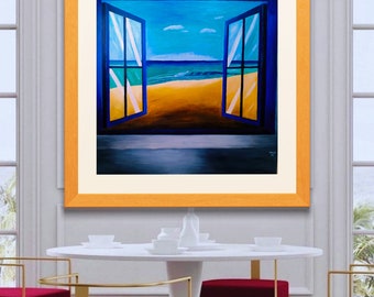 origineel schilderij. handgemaakt. zee schilderij acryl op canvas