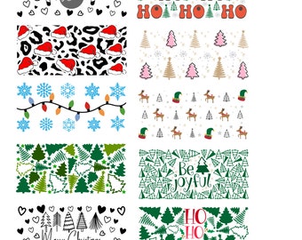 16 oz Libbey glass can Christmas wraps, layered digital downloads, 18 wrap designs