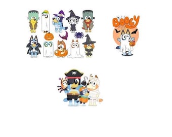 Bluey Halloween Bundle,  friends & family Halloween costumes, digital download, png files