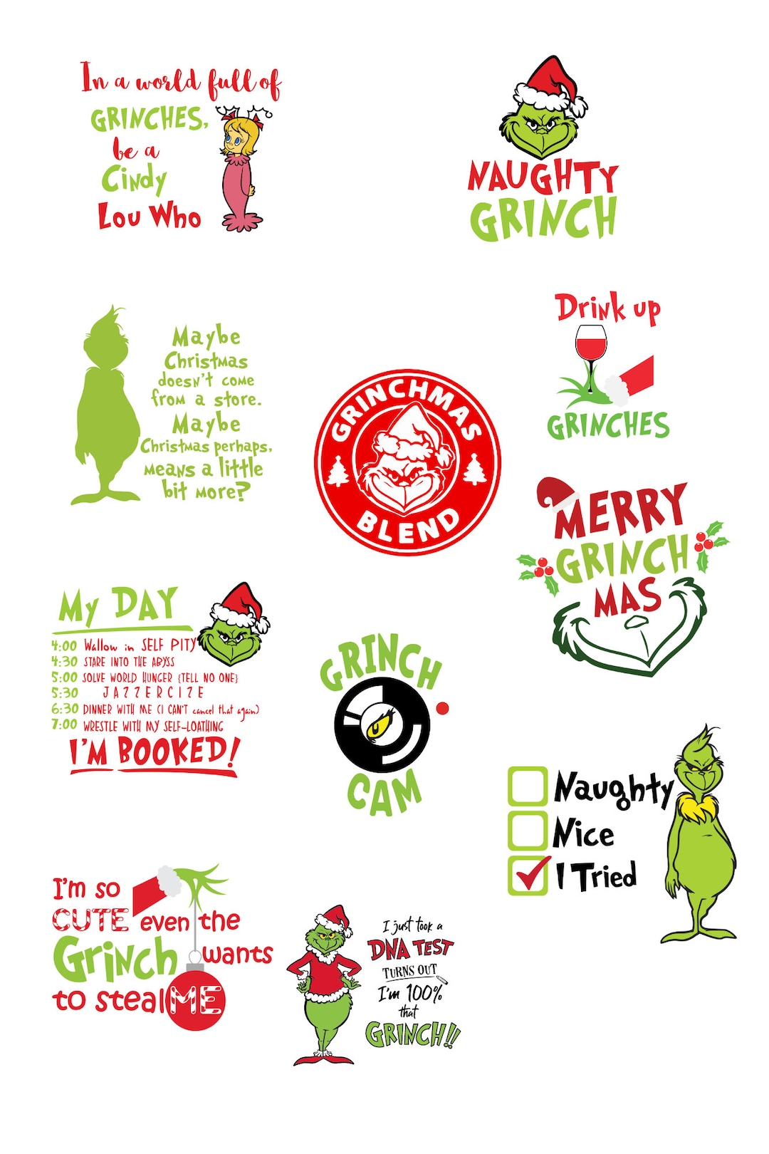 Christmas Grinch Digital Downloads - Etsy