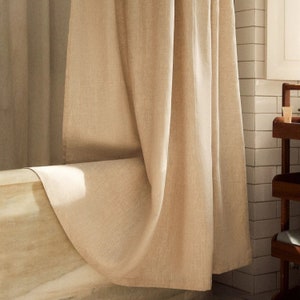 Linen Shower Curtain, Shower Curtains, Bathroom Curtain Panel