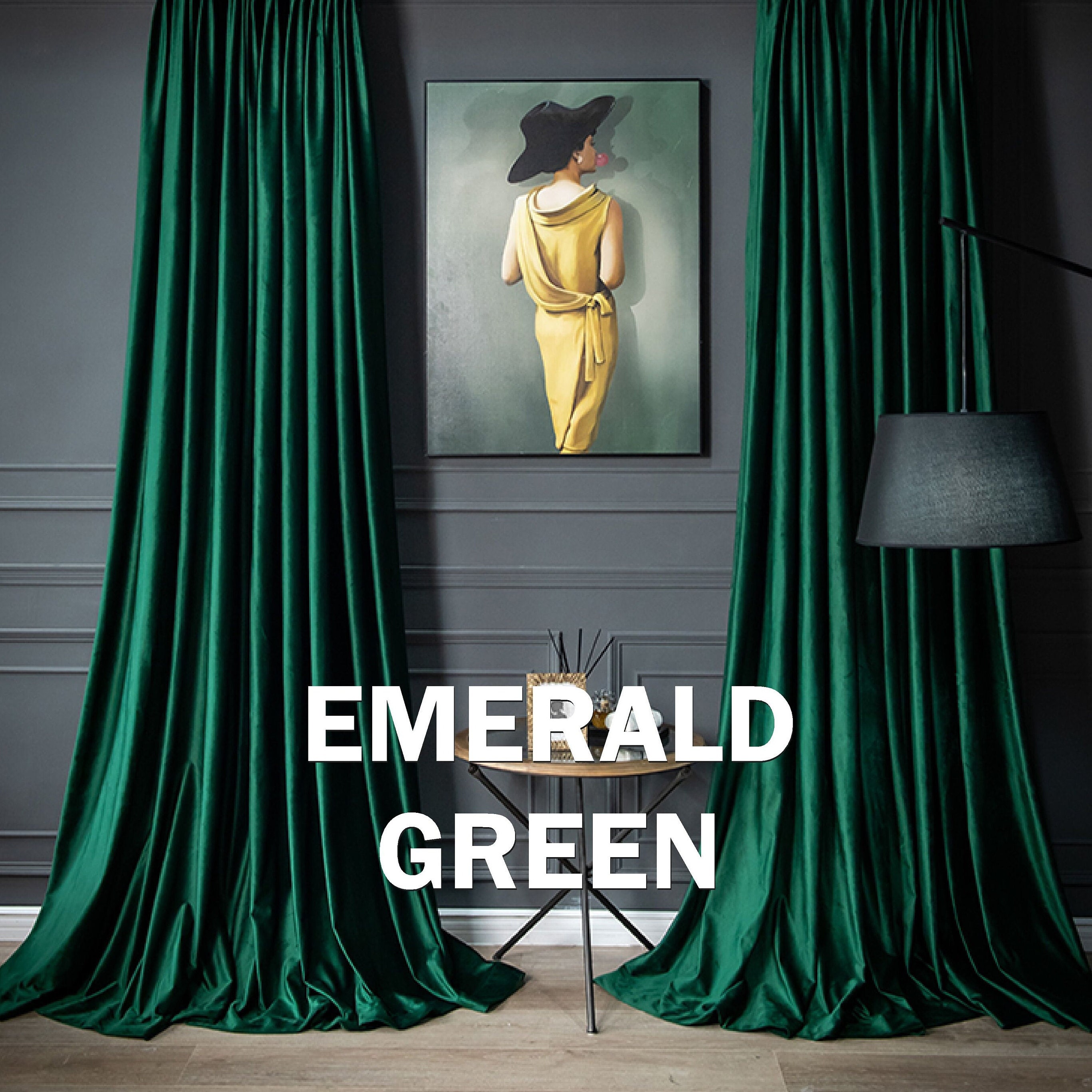 Emerald Green Velvet Curtains - Etsy