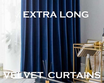 Tende in velluto extra lunghe e larghe / Tende oscuranti per finestre per il controllo della luce e l&#39;arredamento della casa / Tende in velluto di lusso, eleganti e di dimensioni personalizzate