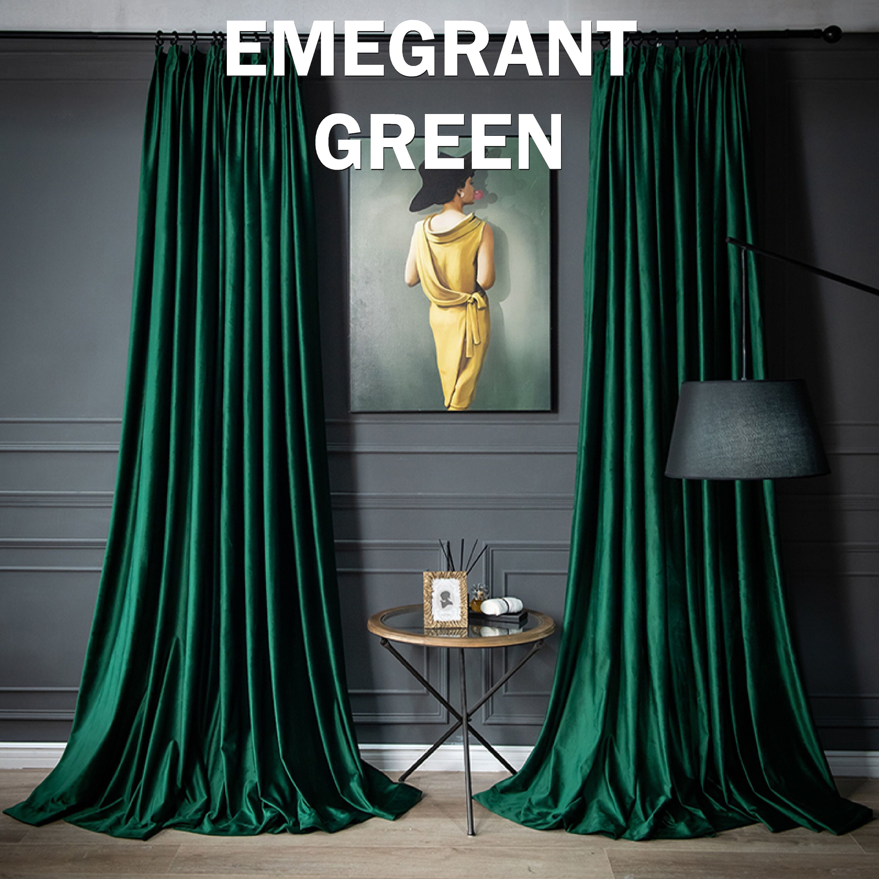 Emerald Green Velvet Curtains Blackout Velvet Curtains 37 Etsy