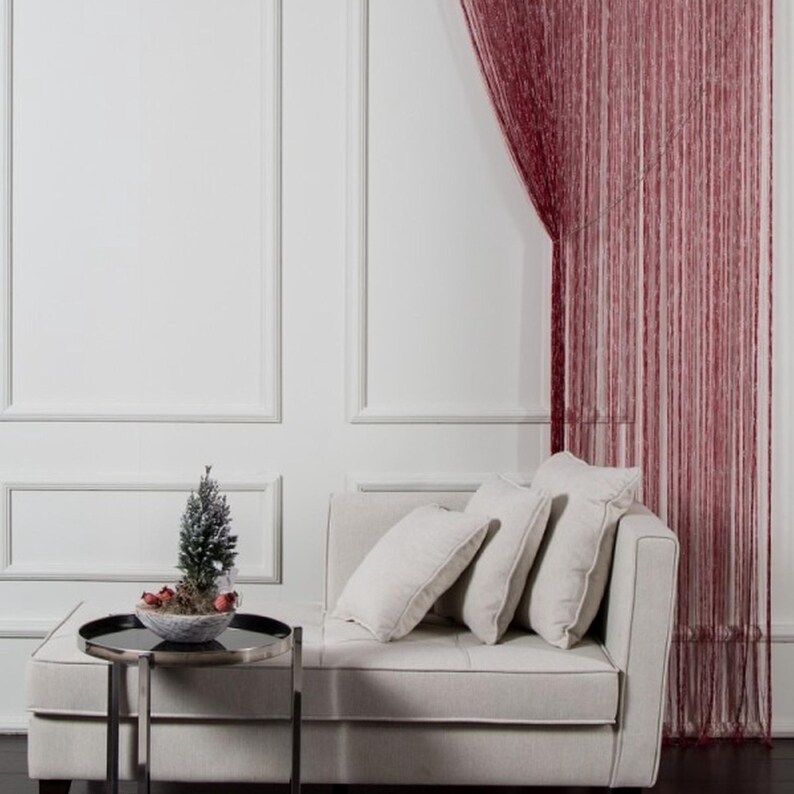 Sheer Window Treatment - Thread Curtain , Bohemian Decor, Lightweight ...