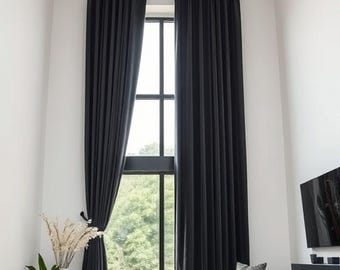 Verdunkelnde schwarze Samtvorhänge: Elegante Raumverdunkelungsvorhänge