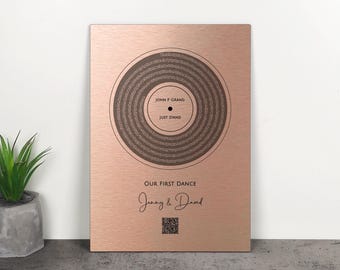 Custom Song Lyrics . Personalized Metalized Wall Art . Wedding Song . First Dance Copper Anniversary Gift for Couple