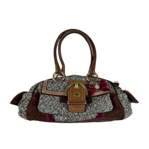 Vintage 2000's Coach Soho Demi Shoulder Bag Y2K Tweed Velvet Bow