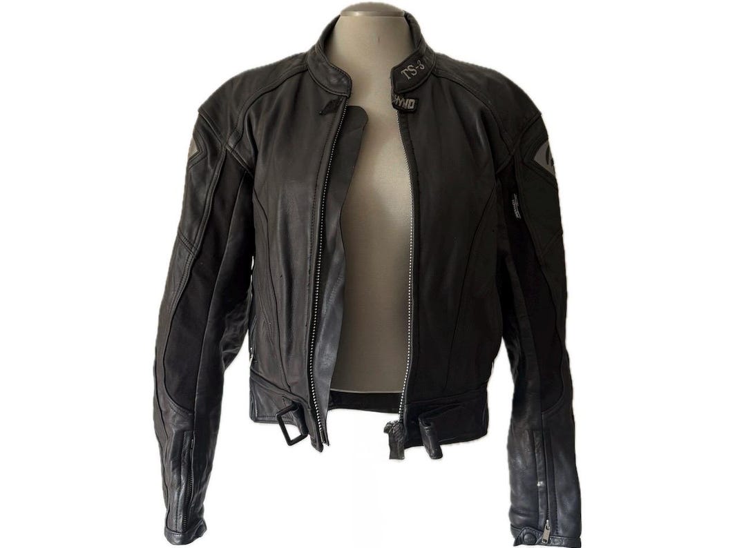 Vintage 2000's Black Leather Motocross Jacket - Medium - Etsy