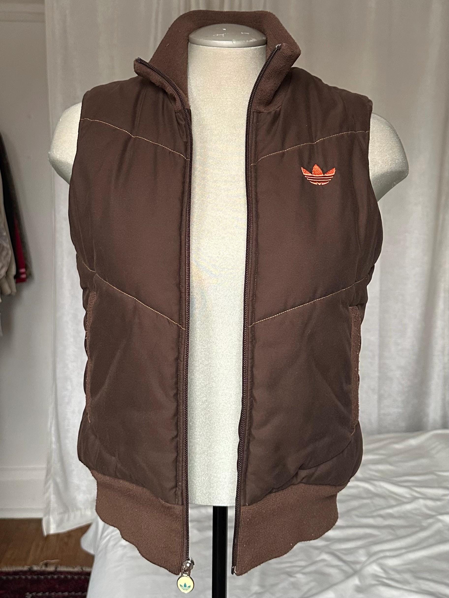 Vintage 90's Adidas Brown Puffer Vest - Small - Etsy