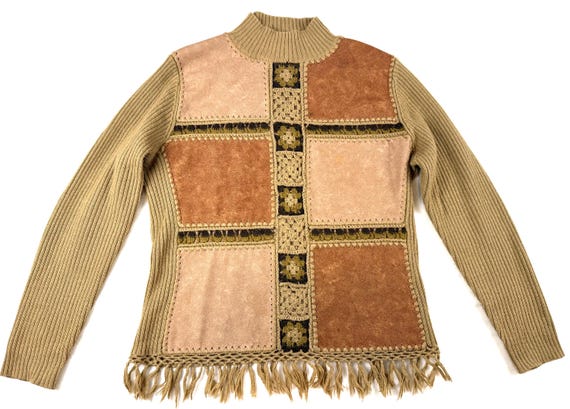 Vintage 2000’s Patchwork Sweater - Large - image 7