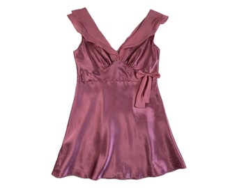 Vintage 2000's Pink Satin Mini Dress - Medium