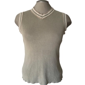 Colete suéter verde menta vintage dos anos 2000 - médio