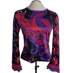Vintage 90’s Multicolored Long Sleeve Top - Small