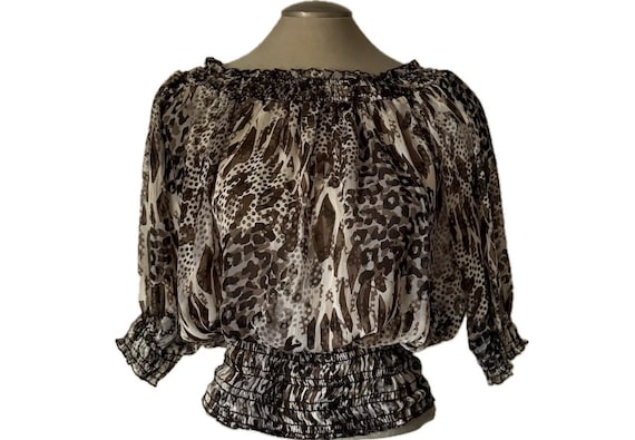 Vintage 2000's Off The Shoulder Flowy Top - Small