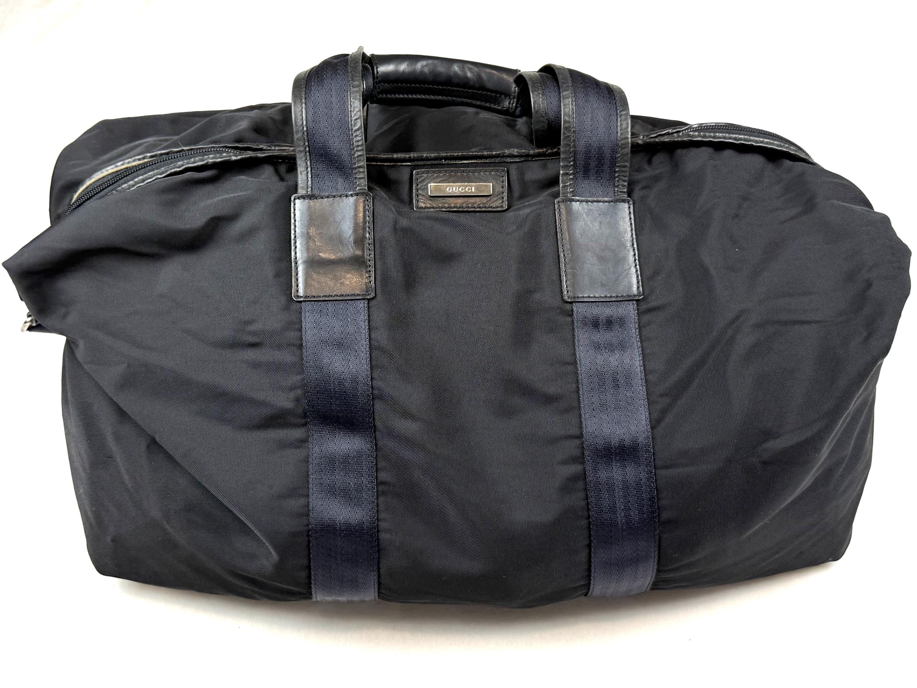 Vintage 90's Gucci Black Nylon Duffle Bag - Etsy