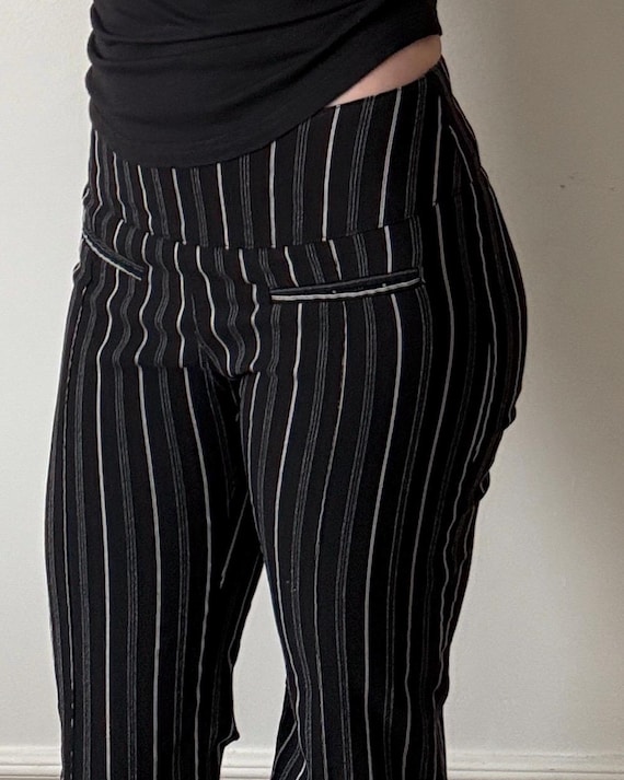 Vintage 90's Black Pin Stripe Pants by Le Chateau - 28