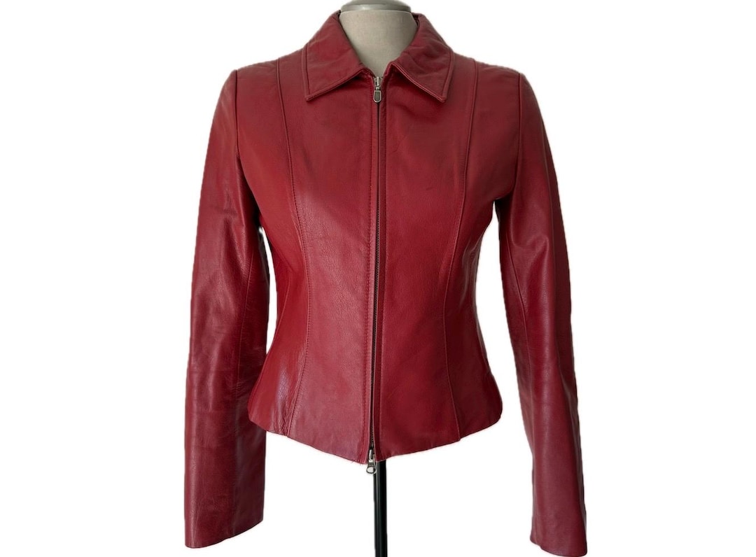 Vintage 90's Red Leather Jacket by Danier - Xs/small - Etsy