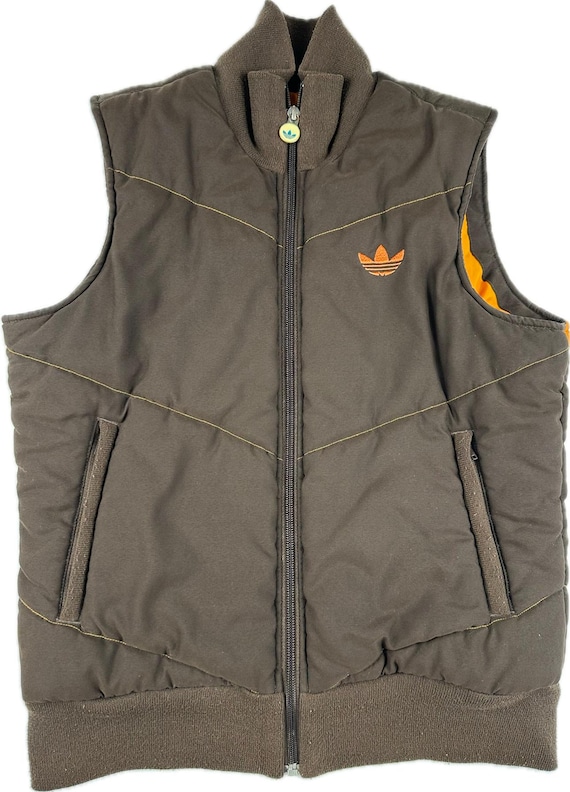 Vintage 90's Adidas Brown Puffer Vest - Small - Etsy