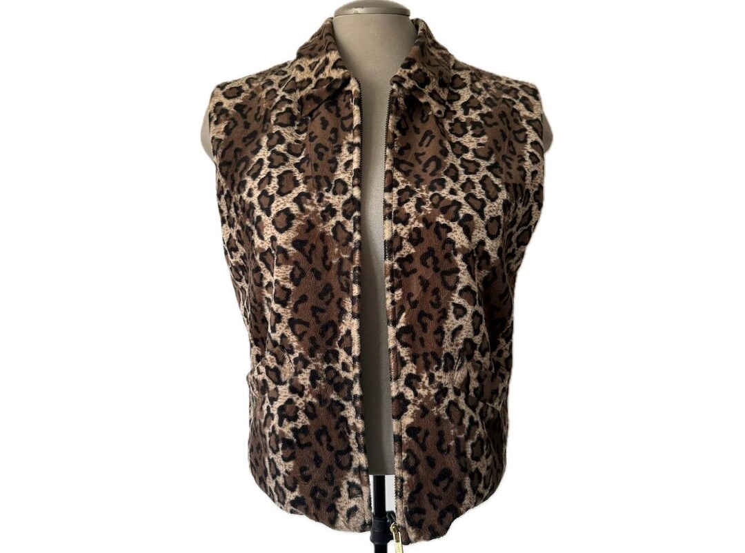 Vintage 90's Cheetah Print Vest - Medium - Etsy