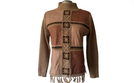 Vintage 2000’s Patchwork Sweater - Large - image 1